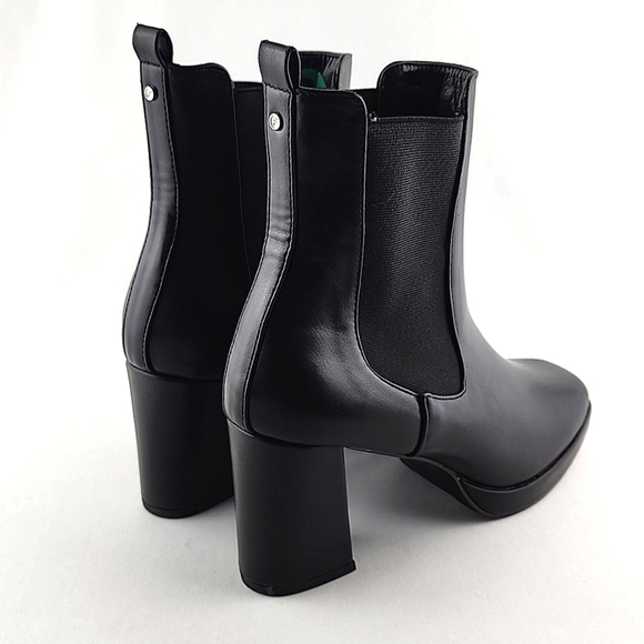 French Connection Black Vegan Leather Platform Tall Ankle Boots Size  US8 - Picture 7 of 16
